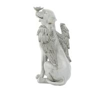 CIYODO Resin Dog Memorial Angel Statue for Pets Outdoor Garden Tribute with Feathered Wings Vivid Sculpture for Cherished Pet Remembrance Suitable as Grave Marker Home Display Thoughtful