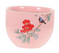 CIYODO Retro Ceramic Tea Cup with Ice Crackle Glaze Traditional Chinese Style Gongfu Teacup for Jasmine Tea Compact Home Office Use Delicate Patterned Porcelain Cup
