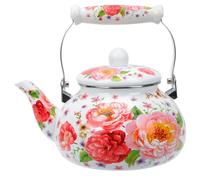 CIYODO Retro Thickened Enamel Water Pot for Gas and Induction Stove Safe Household Kettle with Heat-Resistant Handle Artistic Vintage Style Tea Serving and Boiling Pot