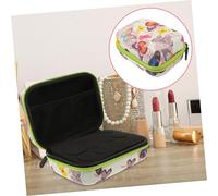 CIYODO Reusable Essential Oil Case with Butterfly Print Slots Green Zipper Organizer Bag for Travel Home Office Storage of Perfume and Nail Polish Bottles