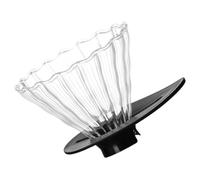 CIYODO Reusable Glass Coffee Dripper Funnel with Plastic Tray Large Daily Use Coffee Filter Cup for Precise Filtration Portable and Brewing Tool for Home Office Camping and Travel