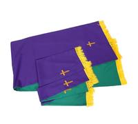 CIYODO Reversible Liturgical Vestment Set and Communion Table Runner with Soft Touch Fabric in Green and Purple for Advent and Eucharist Worship Settings