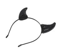 CIYODO Rhinestone Devil Horns Headband with Cow Horns Soft Comfortable Halloween Hair Hoop for Women and Adults Unique Glitter Design for Costume Cosplay Party and Carnival Accessories