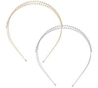 CIYODO Rhinestone Headbands Elegant Double Layer Hair Accessories Dazzling Appearance 2pcs for Women and Versatile Usage for Parties and Stage Performances