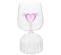 CIYODO Romantic Heart Angel Glass Goblet Drinking Cup Portable Household Glassware for Juice Beverage Tea Milk Tea Stackable Design for Convenient Storage