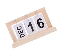 CIYODO Rustic Wooden Perpetual Flip Calendar for Desk Daily Display with Bold Fonts Reusable Farmhouse Style Desktop Decoration for Organized Home and Office Use