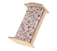 CIYODO Scale Mini Bed DIY Dollhouse Furniture for Cloth Material Miniature Ornament Decoration Non Deformable Doll Bed for Living Room Bedroom Pretend Play