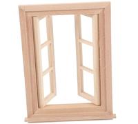 CIYODO Scale Miniature Dollhouse Window Frames with Shutters Mini Furniture Accessories for Role Play Parenting Games and Decorative Photo Props