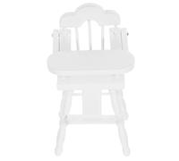 CIYODO Scale Miniature Wooden Feeding Chair for Dollhouse DIY Furniture Model Portable White High Stool for Play and Mini House Decoration