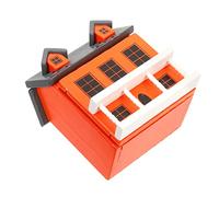 CIYODO Scale Tiny House Decor with Orange Walls and Gray Roof Realistic Miniature Villa for Desktop Garden Lawn and Easter Decoration Mini House Ornament for Collectors