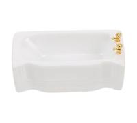 CIYODO Scale White Ceramic Square Bathtub Miniature Dollhouse Bathroom Accessory with Detailed Design for Home Decor and Creative Display