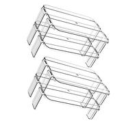 CIYODO Shelves Solution 2pcs Storage Refrigerator Plastic Multi-purpose to Easy Organizer Rack Find Items Practical for Kitchen Fridge Home