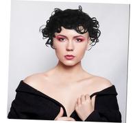 CIYODO Short Afro Curly Wig for African Women Comfortable Fit Small Curls Natural Look Synthetic Hair Suitable for Everyday Wear Parties Cosplay Stylish Unique Charm