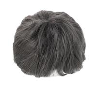 CIYODO Short Gray Curly Wig for Black Women Layered Pixie Cut Synthetic Hair with Fringe Comfortable Soft Cap Low Maintenance Style for Work and Social Events