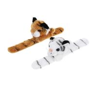 CIYODO Slap Bracelet Animal Slap Band 2Pcs Plush Tiger Pattern Jungle Party Favour Kids Toys Children's Gift