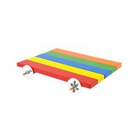 CIYODO Small Pet Climbing Rainbow Color Wooden Platform for Hamsters Squirrels and Small Animals Safe Durable Natural Accessory for Exercise and Enrichment Cage
