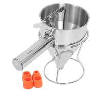 CIYODO Small Stainless Steel Batter Dispenser Funnel with Stand Detachable Octopus Balls Maker for Pancakes Muffins Cupcakes and Cake Baking Multipurpose Kitchen Funnel Tool
