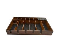 CIYODO Solid Wood Clipper Tray Organizer for Hair Salon Tools Electric Scissors Storage Rack with Rational Design Retro Style Hair Clipper Storage Box for Clean and Tidy Desktop