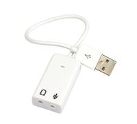 CIYODO Sound Card with Virtual Audio Adapter and Cable Line for Laptop and Notebook White