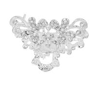 CIYODO Sparkling Rhinestone Bridal Hair Clip Mini Flower Shape Silver Hair Claw for Weddings Bridesmaids Elegant Sparkly Metal Snap Barrettes Lightweight Daily Party Accessory