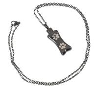 CIYODO Stainless Steel Dog Ashes Urn Pendant Necklace Memorial Jewelry for Pet Keepsakes Engraved Cremation Pendant Smooth Polished Design for Cherished Memories