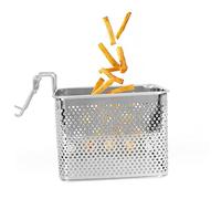 CIYODO Stainless Steel Frying Basket Strainer with Square Mesh for Crispy French Fries and Fried Chicken Quick Drain Oil Basket with High Durability Kitchen Cooking Essential for Snacks