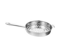CIYODO Stainless Steel Large Hole Cooking Strainer Flat Bottom Mesh Spoon for Hot Pot Dumplings Frying Food with Safe Comfortable Handle