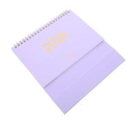 CIYODO Standing Desk Calendar Small Medium Desktop Planner in Purple Paper Habit Tracker for Office and Home Monthly Schedule Organizer with Stylish Tabletop Decor