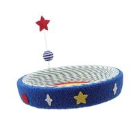 CIYODO Star Pattern Cat Scratcher Bed for Indoor Cats Wear Resistant Sisal Lounge Nest Compact Space Saving to Cozy Scratch Pad and Resting Bowl Combo