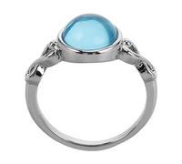 CIYODO Statement Moonstone Glass 6 US Ring Size for Women Weddings | Polished Copper Band, Minimalist Style, Comfortable Fit, Versatile Wear, Engagements and Gifting