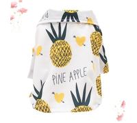 CIYODO Summer Pineapple Pattern Dog Shirt Hawaiian Style Pet Clothes White Lightweight Breathable Summer Attire for Dogs for Special Occasions Easy to Clean