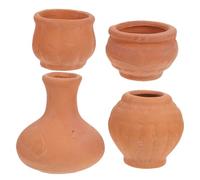 CIYODO Terracotta Plant Pot Set Small Clay Aquarium Pots for Succulents Terrariums Miniature Gardens