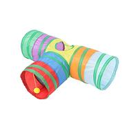 CIYODO Three Channel Cat Toy Funny Cat Tunnel Pet Toy Three-way Channel Design Foldable and Made of Faux Suede Material