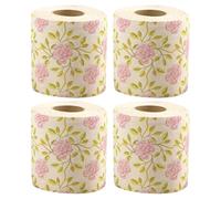 CIYODO Toilet Paper Rolls with Rose Print 4 Pack Bamboo Pulp Sturdy Bathroom Toilet Cover