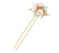 CIYODO Traditional Chinese Style Pearl Flower Hairpin Handmade Vintage Hair Accessory Elegant Chic U Shaped Hair Stick for Women Wedding Anniversary Festivals Valentine's Day