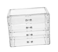 CIYODO Transparent Acrylic Makeup Storage Box with Household Cosmetic Organiser for Tabletop Durable Space Saving Design for Lipstick Nail Polish Jewelry More