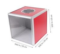 CIYODO Transparent Red Lottery Box with Slot Medium Raffle Ticket Storage Organizer for Donations Voting Fundraising and Charity Events Lockable Ballot Display Cube with Smooth Edges for