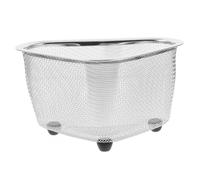 CIYODO Triangle Kitchen Sink Food Strainer with Air Ventilation and Fine Mesh Design, Stainless Steel + Plastic Sink Mesh Basket for Home Kitchen