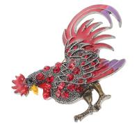 CIYODO Unique Rooster Brooch Pin for Women in Alloy and Rhinestone with Sl inish and Attention to Detail, Adorable Fashion Accessory for Dress Decoration