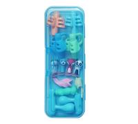 CIYODO Universal Writing Grip for - Soft Silicone Writing Aid with Ergonomic Posture Corrector, Blue Set with Case - Handwriting Training Device for Primary School Students