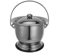 CIYODO Urine Collection Bucket Urination Potty with Lid Portable Urinal for Women Camper Toilet Woman Adults Toilet Pot Steel Airtight Dog Food Container Car Travel Urinal Bedpans Silver