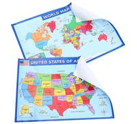 CIYODO Usa and World Map Poster for Education Wear Resistant Geography Wall Chart Classroom and Bedroom Decor Learning Aid for Students and Teachers