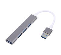 CIYODO USB 3.0 Hub Aluminum Alloy Mini Portable 4-port USB Extender for High-speed Data Transmission and Stable Connectivity on Laptops and Pcs