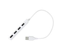 CIYODO Usb Hub 4 Ports Extension Splitter Adapter for Laptop Ultra Slim White Design Plug and Play Usb 2.0 Converter for Charging and Data Transfer