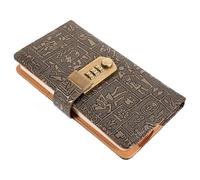 CIYODO Vintage A6 Notebook with Combination Lock, 200-page Lined Journal Notebook with Thick Imitation Leather Cover, Portable Diary for Students and Travel Writing