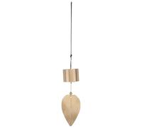 CIYODO Vintage Copper Feng Shui Wind Chime Pendant, Cylindrical Leaf Design Hanging Bell for Home, Balcony and Bedroom Decoration