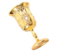CIYODO Vintage Medieval Style Red Wine Goblet Elegant Retro Chalice Multi-Function Decorative Glass for Home Use and Special Occasions Gold Tone