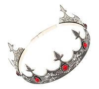 CIYODO Vintage Prince King Cosplay Crown for Men Decorative Baroque Headpiece with Red Rhinestones Fit for Parties Stage Performances Carnivals and Prom Accessories
