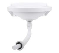 CIYODO Wall Mounted Corner Sink Bathroom Wash Basin, Plastic, White, Semicircle, Space-Saving, No Drill Installation, for Renters and Balcony Sink Applications
