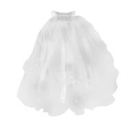 CIYODO Wedding Dual Layer Pearl Bow Veil for Elegant Hair Accessory for Flower for Weddings Birthdays and First Communions Soft Tulle Design